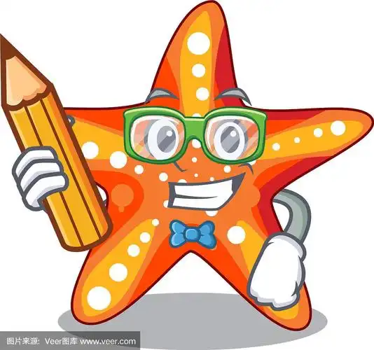 学生在卡通海星的形状有趣