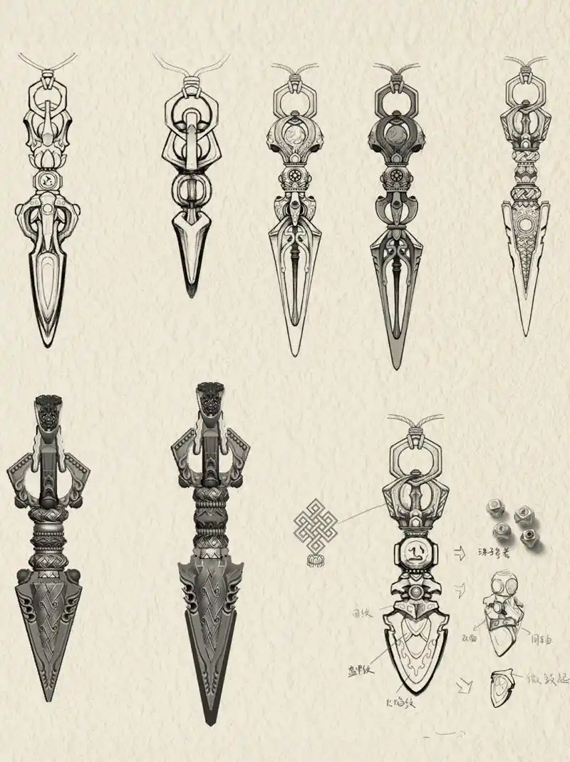 手稿分享:金刚杵吊坠!