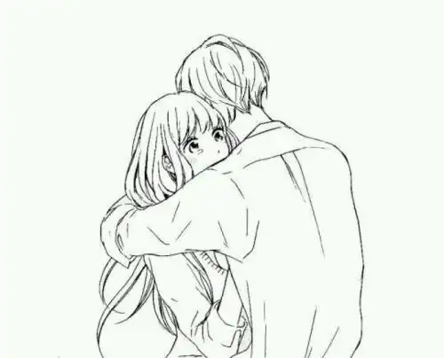 拥抱情侣简笔画