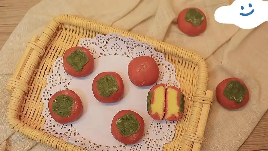 柿柿如意,乳酪月饼教程,制作简单又可爱