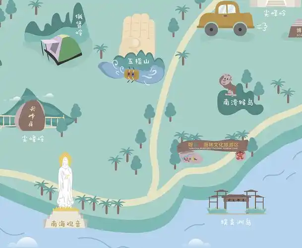 海南省地图手绘