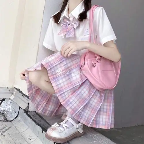 超可爱小姐姐粉红色jk制服