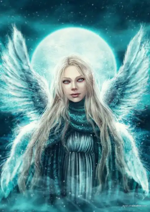 17张的带着翅膀的天使插画作品