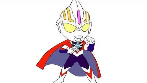 帅气的q版欧布奥特曼儿童卡通简笔画