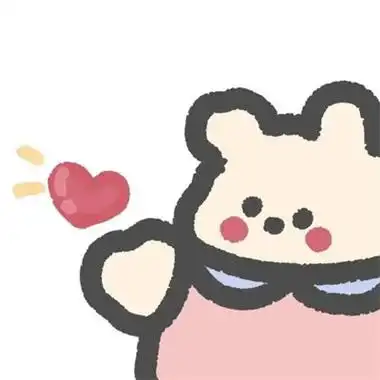 一左一右超可爱卡通情侣头像图片 简约小众的干净微信不明显情头_情侣