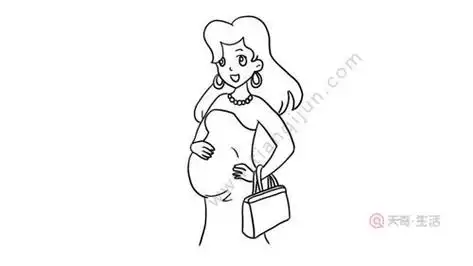 小宝宝以及怀孕妈妈简笔画简单孕妇肚皮画简笔画 简笔画