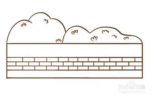 古代围墙的简笔画