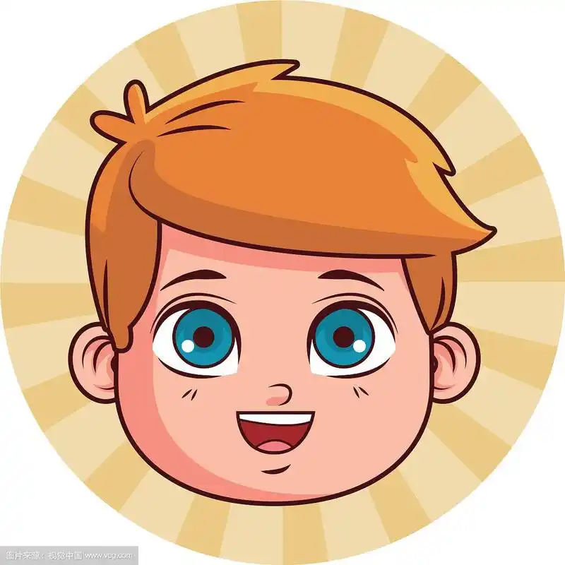 可爱的男孩脸卡通