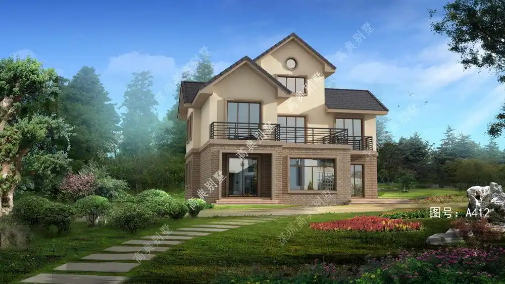 清新范三层简约乡村别墅外观图_手机搜狐网