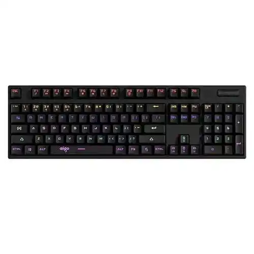 爱国者 有线键盘 游戏键盘 104键青轴rgb发光键盘 独特滚轮音量键机械