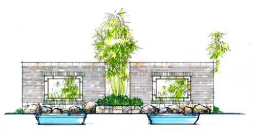 温泉泡池立面图