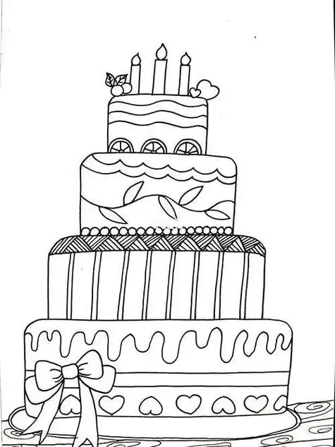 生日蛋糕的简笔画一步一步教画生日蛋糕