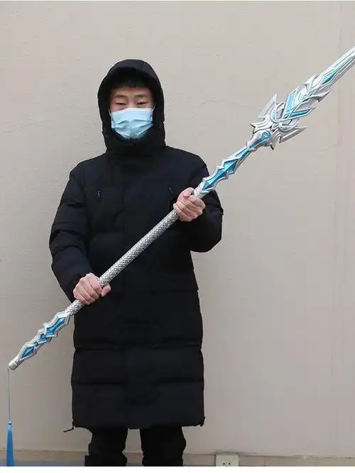 海神三叉戟超大号 斗罗大陆武1器唐三蓝银霸王枪实心昊天锤海神三叉戟