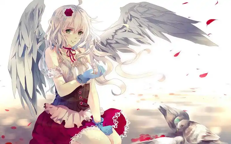 眼神温柔动漫少女插画桌面壁纸