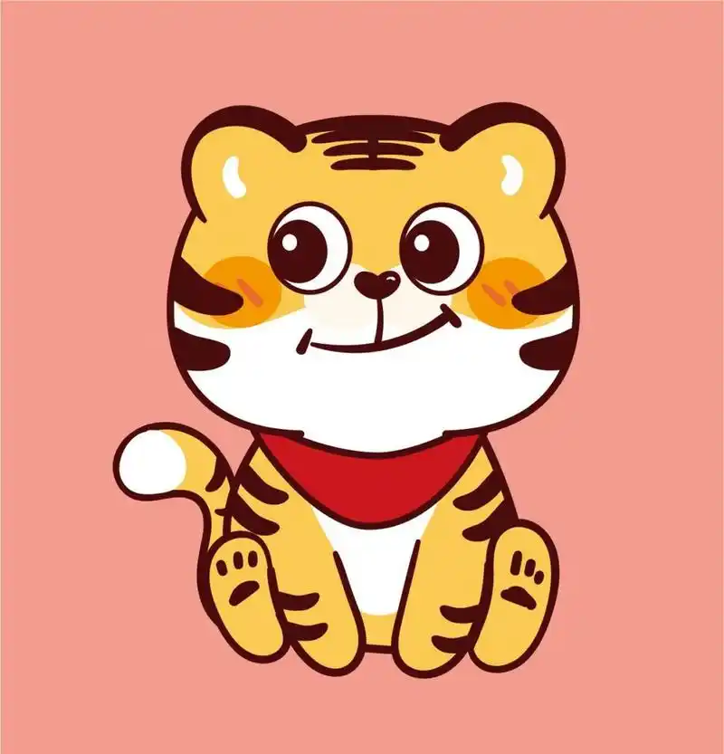 一家四口小老虎卡通可爱形象设计两只老虎 虎小宝——微信表情包可