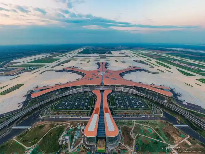 航拍视角的大兴机场