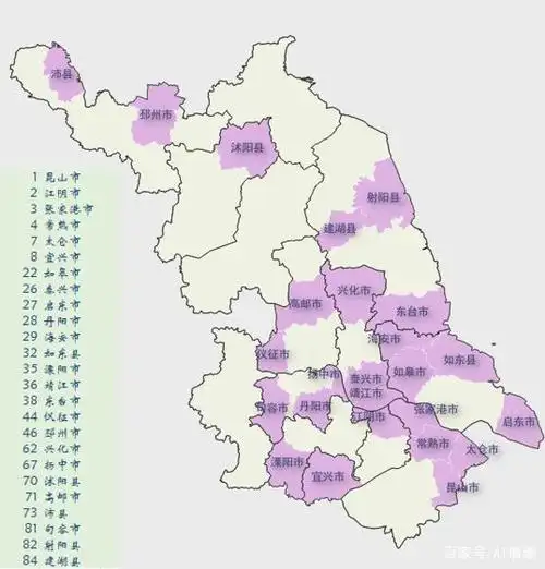 全国百强县出炉,江苏,浙江,山东百强县空间分布分析
