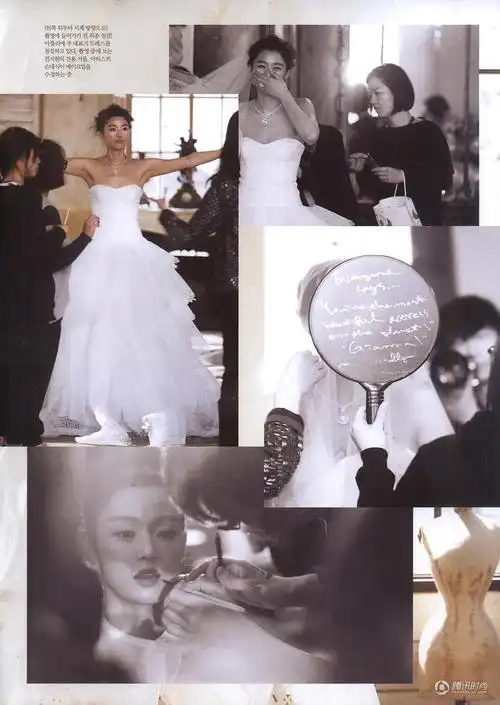 《星星》"千颂伊"全智贤婚纱大片 抹胸白纱楚楚动人