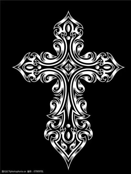 十字架t恤图案纹身设图片图片-图行天下图库