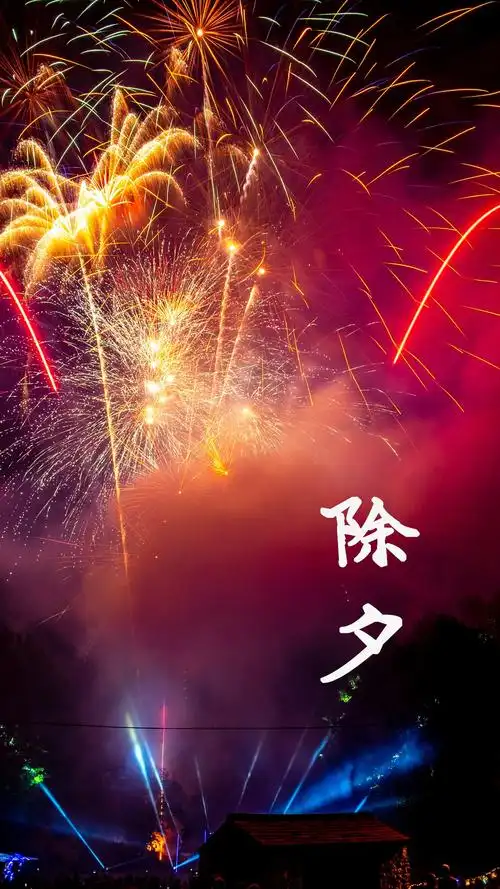 烟花璀璨的除夕夜晚