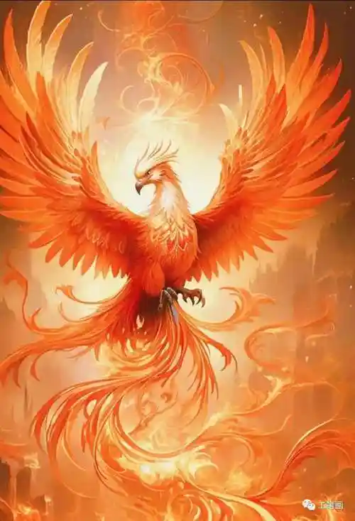 火凤凰 工笔画素材