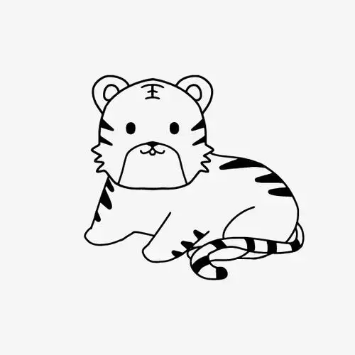 线描虎年老虎