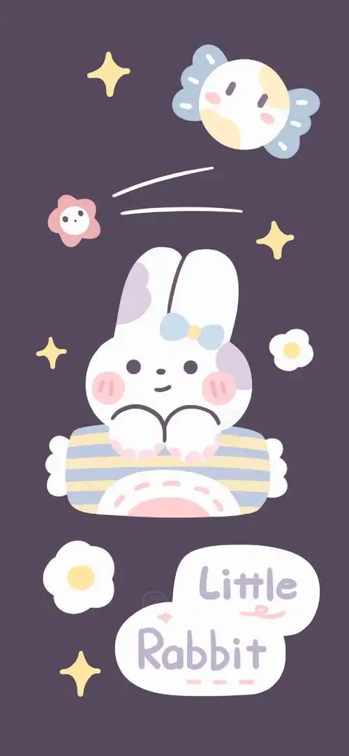 颜/卡通可爱小兔子壁纸_手机壁纸_动漫卡通手机壁纸_我要个性网