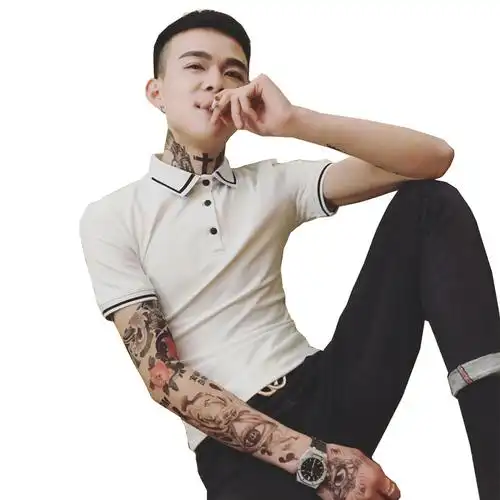 精神抖音网红polo社会青春小伙新款夏季潮牌t恤