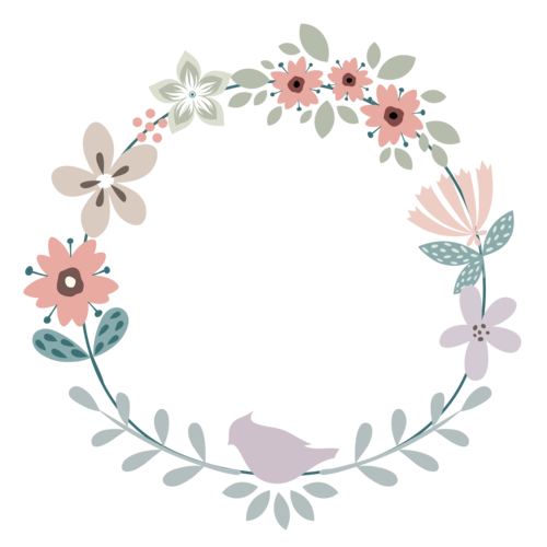 清新花朵树叶花卉简约小边框