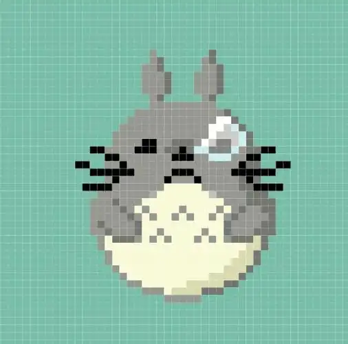 龙猫拼豆豆图纸