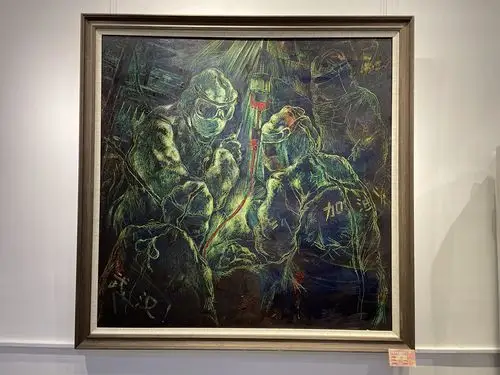 油画作品《凌晨5点》此外,书画展中还有大量的描绘重要历史事件,爱国