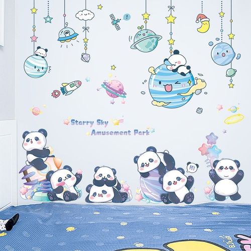 男孩卧室卡通墙贴儿童房墙面装饰贴画创意太空大学生宿舍改造贴纸