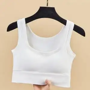 纯棉背心女网红小吊带夏季带胸垫文胸一体式外穿内搭运动上衣打底