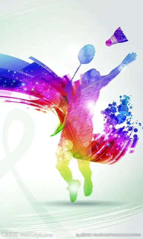 羽毛球运动剪影图片