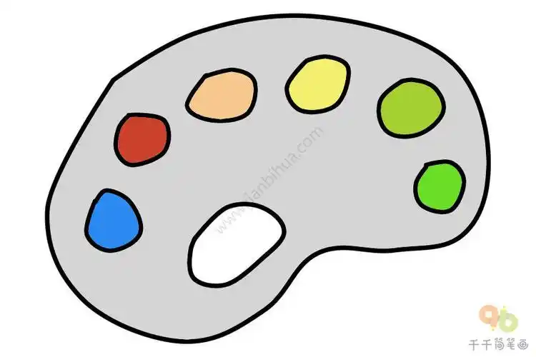 五颜六色的调色盘简笔画