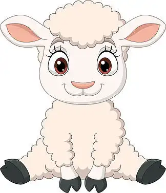 12q版卡通坐着吃爆米花喝可乐可爱小女孩小羊31212可爱有趣的坐着小羊