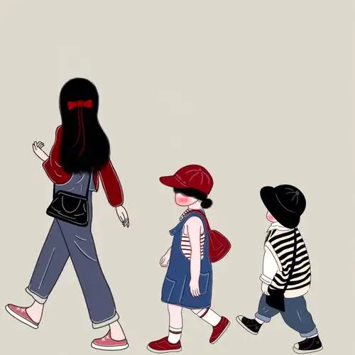 原创手绘两宝姐弟兄妹头像无水印