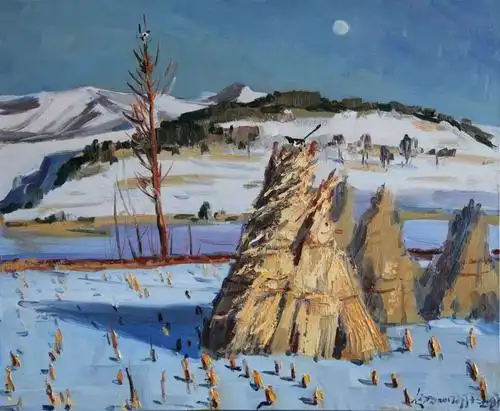 亮丽北疆雪中情——赵福雪地写生创作作品欣赏