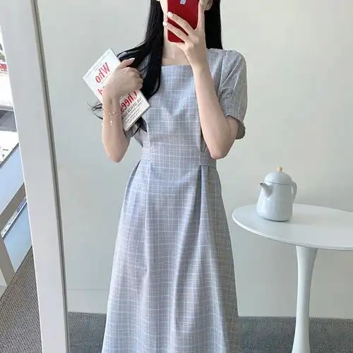 收腰长款森系到脚踝超长裙连衣裙女夏仙气韩版学生学院风ins裙子