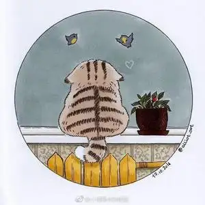 一只发呆的蓝胖子头像