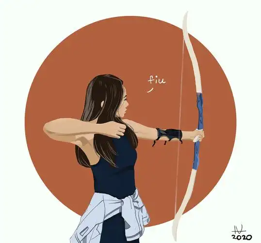 原创-板绘-射箭的女孩子|插画|创作习作|不大南 - 原创作品 - 站酷