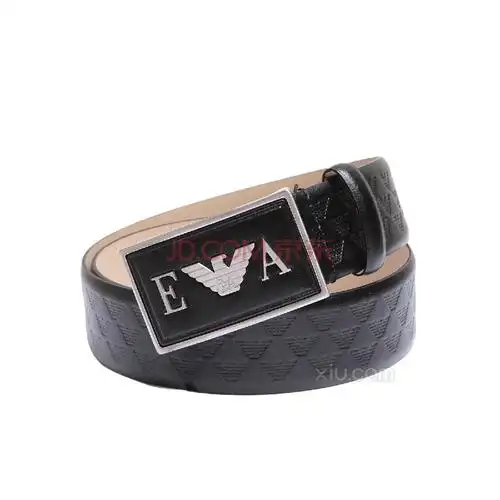 emporio armani 安普里奥·阿玛尼 男士真皮logo装饰商务腰带 黑色 46