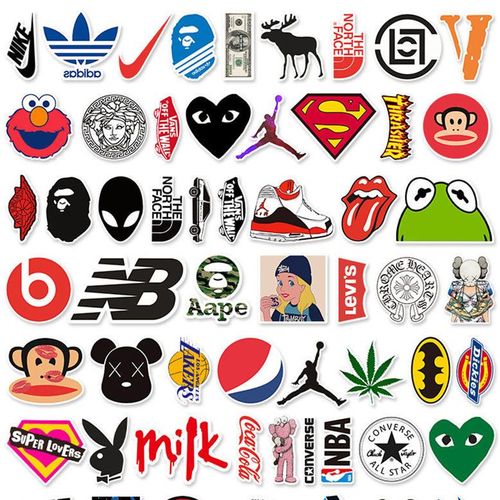 57张欧美潮牌logosupreme嘻哈个性涂鸦行李箱装饰贴画防水贴纸