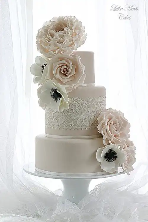 翻糖 婚礼 鲜花 蛋糕 甜点