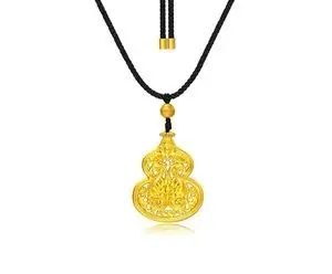 周大福传承系列黄金吊坠葫芦