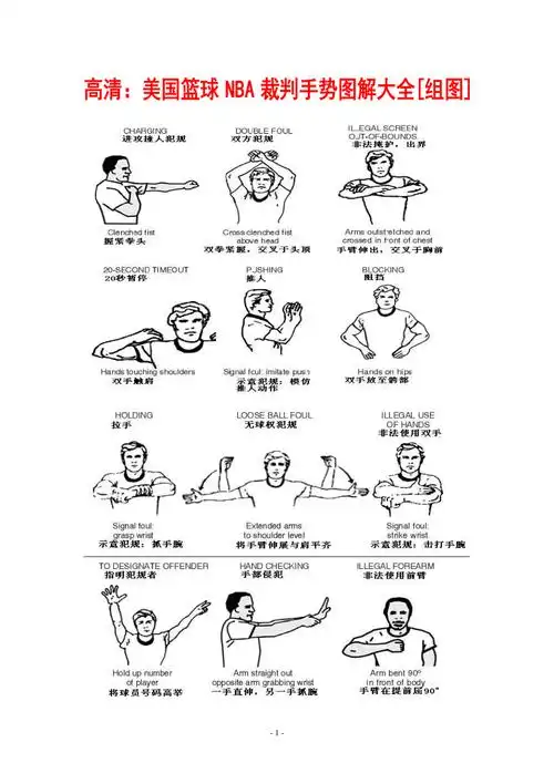 高清美国篮球nba裁判手势图解大全组图