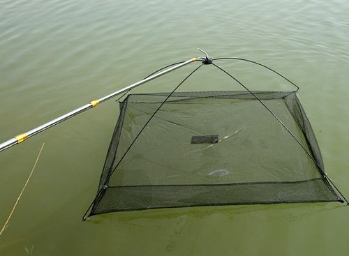 小抬网渔网捕鱼网自动折叠搬网挑网带支架方形抬鱼网小型捕鱼工具