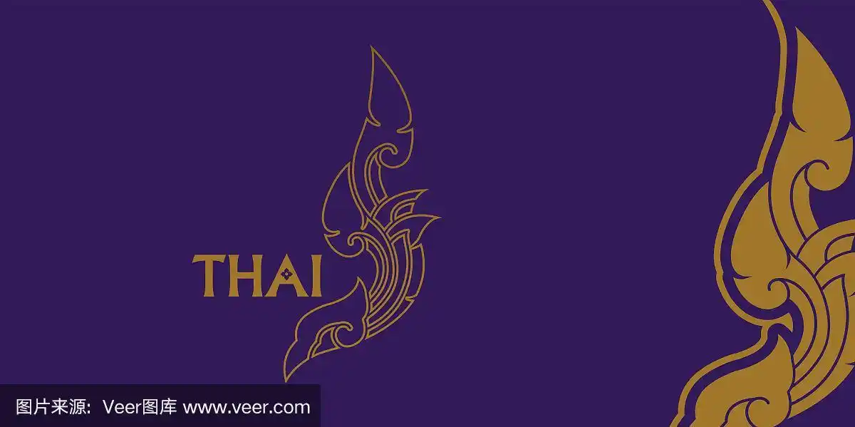 泰国艺术元素泰国平面设计矢量插图.