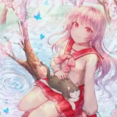 动漫女孩头像梦幻樱花 高清好看有樱花动漫女孩头像