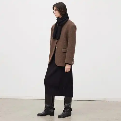 appendage圆领呢子外套女秋冬高级感保暖外套小个子毛呢简约大衣